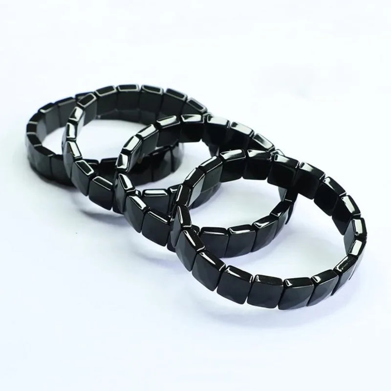Naturally hematite bracelet supporting T-levels, enhancing confidence and mental clarity, ideal Christmas gift for men, husband, or son.