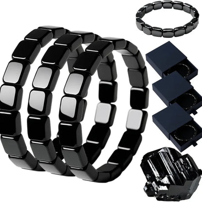 Naturally hematite bracelet supporting T-levels, confidence, mental clarity, and focus, ideal Christmas gift for men, husband, or son.