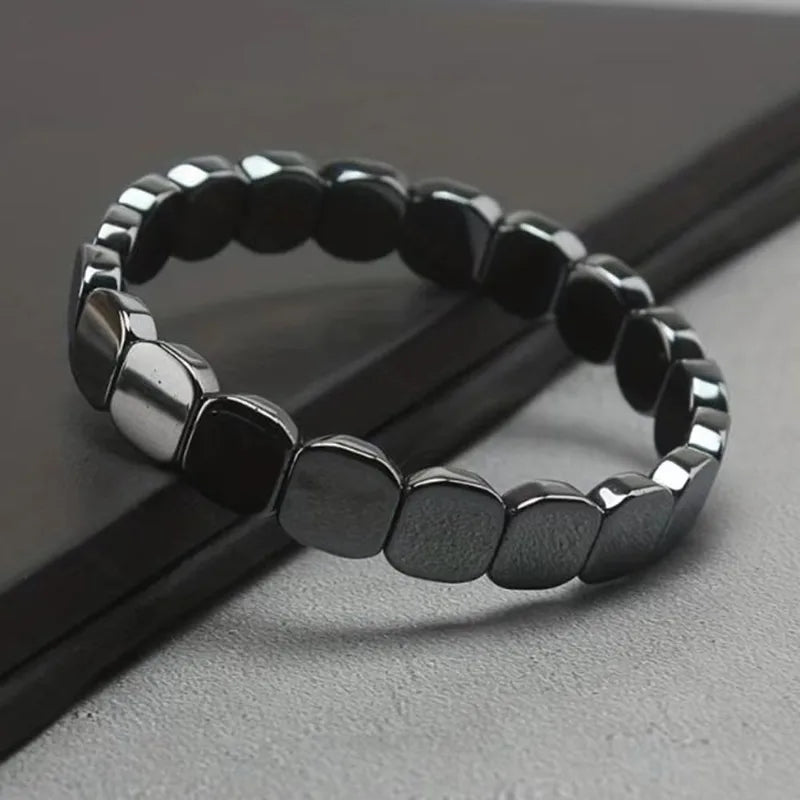 Naturally Hematite bracelet supporting T-levels, enhancing confidence, mental clarity, and focus, ideal gift for men, husband, or son.