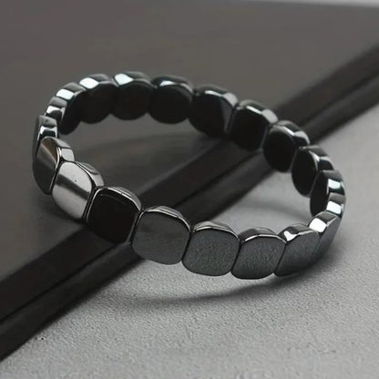 Naturally Hematite bracelet supporting T-levels, enhancing confidence, mental clarity, and focus, ideal gift for men, husband, or son.