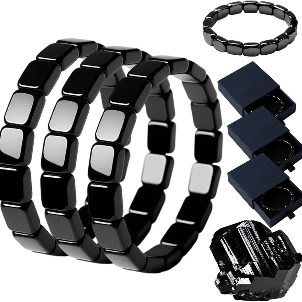 Naturally hematite bracelet supporting T-levels, boosting confidence, mental clarity, and focus for men, husband, or son.