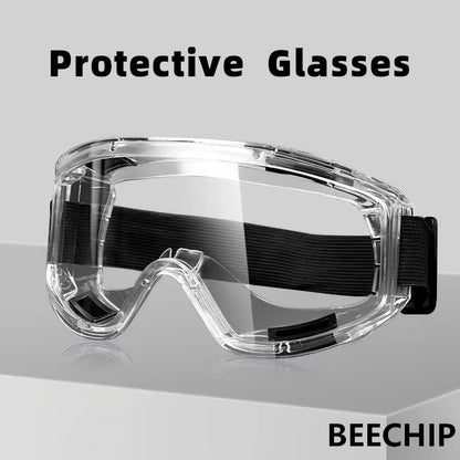 Clear anti-fog safety glasses with adjustable straps, UV protection, ideal for work, riding, skiing, and sports by BACKUPMYFILESNOW.COM®.