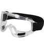 Clear anti-fog safety glasses by BACKUPMYFILESNOW.COM® with adjustable fit, UV protection, ideal for work, riding, skiing, and sports.