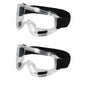 Clear anti-fog safety glasses with adjustable fit and UV protection, designed for work, riding, skiing, and sports safety.
