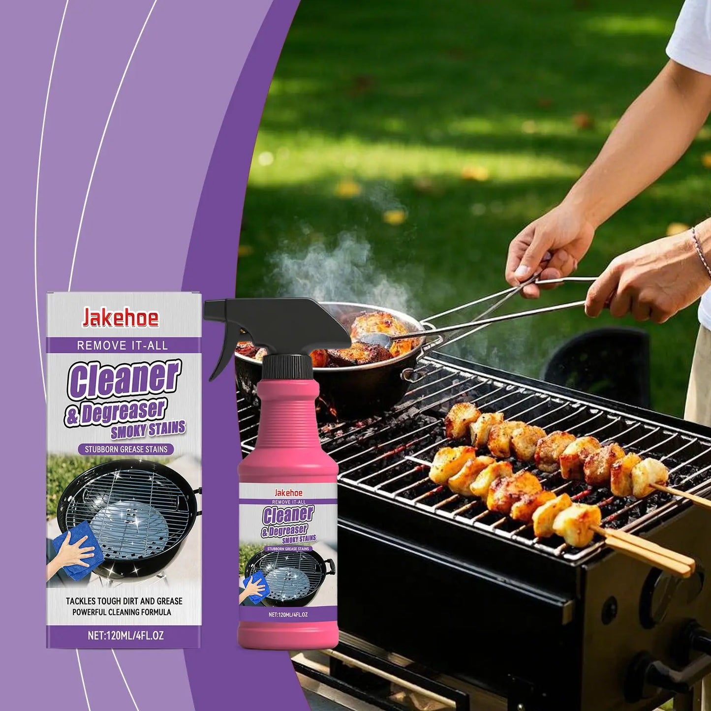 Heavy-duty BBQ grill cleaner and degreaser spray by BACKUPMYFILESNOW.COM for removing grease and stains from barbecues and kitchen surfaces.