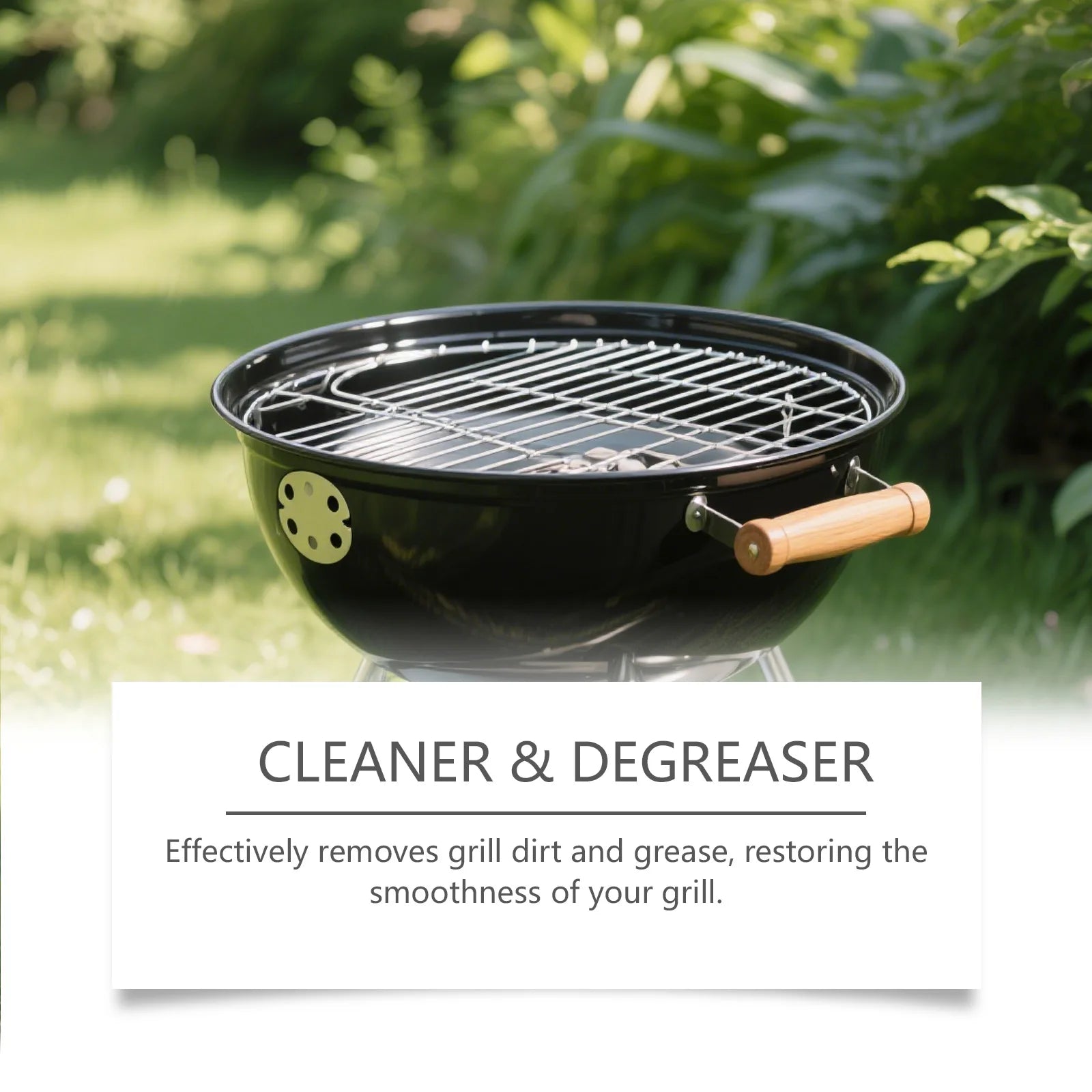 Heavy-duty BBQ grill cleaner and degreaser spray by BACKUPMYFILESNOW.COM® for removing grease and stains from barbecues and kitchen surfaces.