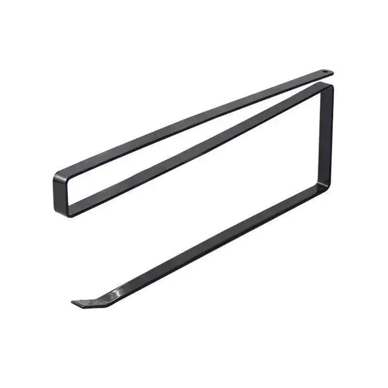 Black paper roll holder and towel rack with cling film storage, no punching wall mount, bathroom and kitchen hanging shelf.