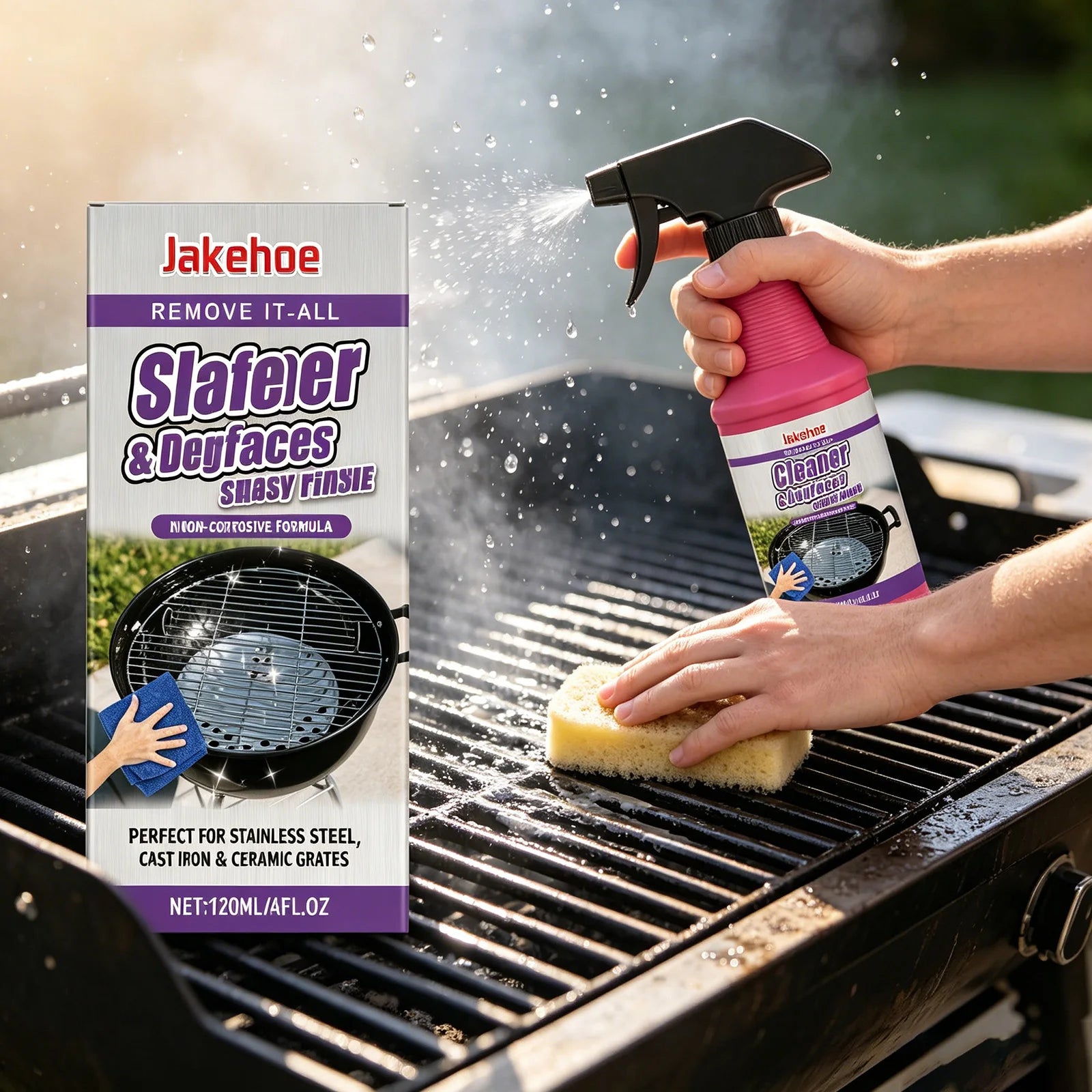 Heavy-duty grill degreaser spray by BACKUPMYFILESNOW.COM® for removing baked-on grease and carbon from BBQ grills.