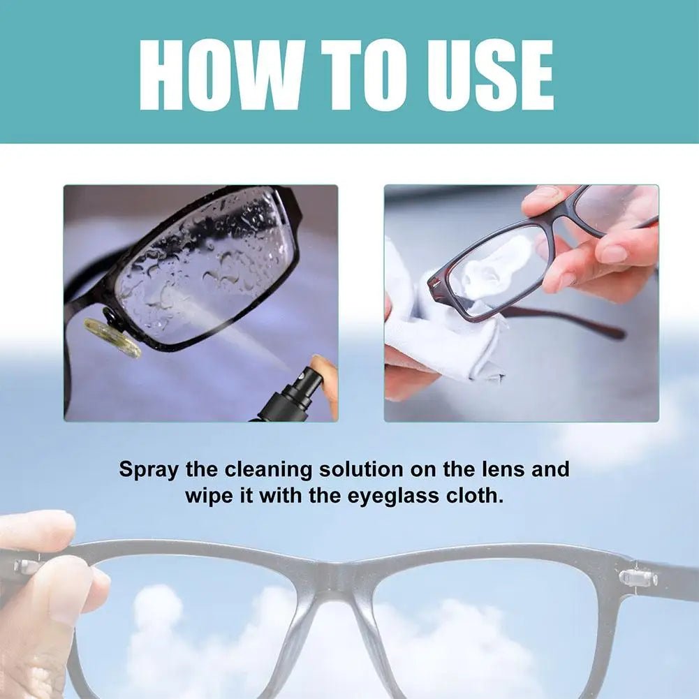 BackupMyFilesNow® glass cleaner and lens spray for sunglasses and eyeglasses, designed for scratch removal and high-concentration cleaning.