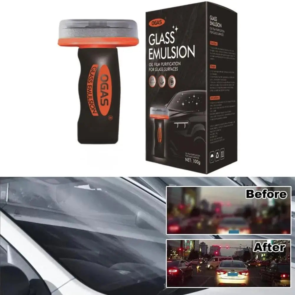Heavy degreasing cleaning paste for car glass by BACKUPMYFILESNOW.COM, removes stains from front windshield and rearview mirror.