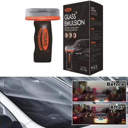 Heavy degreasing cleaning paste for car glass by BACKUPMYFILESNOW.COM, removes stains from front windshield and rearview mirror.