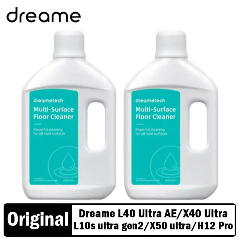 Original Dreame cleaning solution 1000ml for X50 Ultra, X30 Ultra, X40 Ultra, L10s Pro Ultra, with cleaning fluid bottle and accessories.