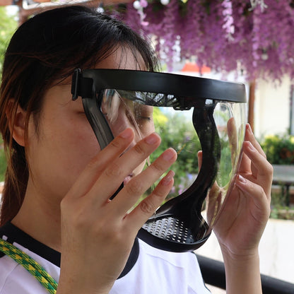 Full face safety goggles and protective mask for men and women, anti-splash dust mask with clear protective glasses.