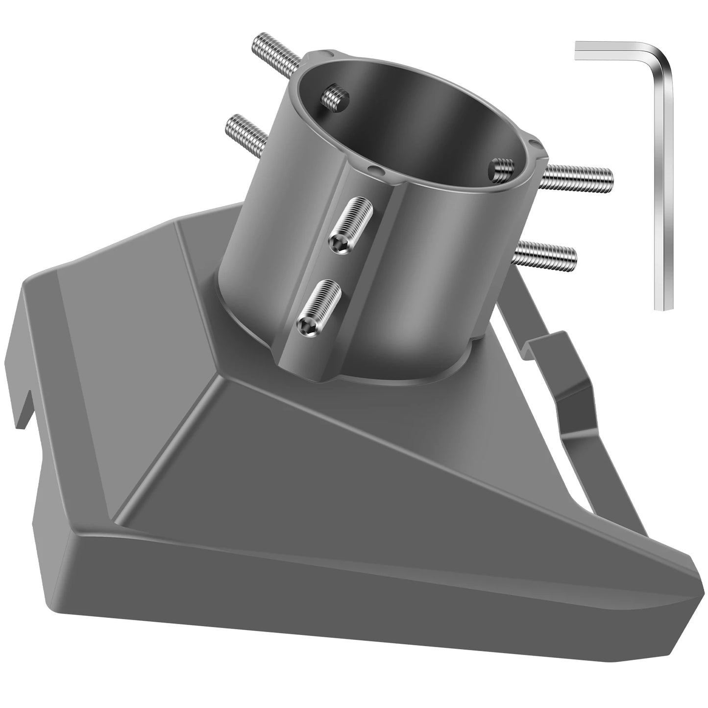 Starlink Gen 3 pipe adapter mounting kit with aluminum alloy roof bracket for 1-2 inch poles, includes mount plate and base.