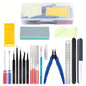 Model Basic Tools set with handmade scissors and tweezers for craft, DIY model car building, hobby, and repair projects.