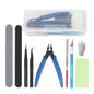 Model Basic Tools set including handmade scissors and tweezers for craft, DIY model car building, and hobby repair.