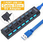 BackupMyFilesNow 7-port USB 3.0 hub with power adapter, 2.0 and 3.0 ports, multi-USB splitter for PC accessories.