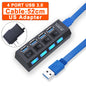 BackupMyFilesNow 7-port USB 3.0 hub with power adapter, 2.0 and 3.0 ports, multi-USB splitter with switch for PC accessories.