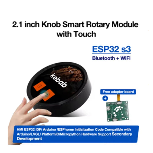 BackupMyFilesNow ESP32 Smart Home 2.1-inch circular push knob IPS LCD module with 480x480 resolution for Arduino projects