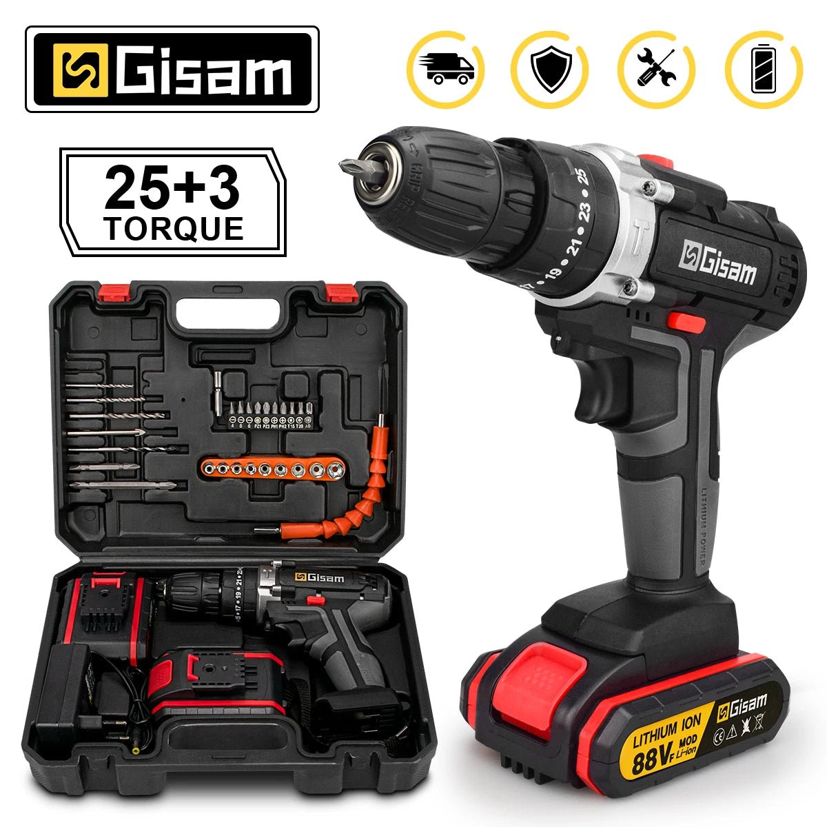BackupMyFilesNow 21V cordless impact drill and screwdriver with lithium-ion battery, compact electric hammer drill and mini wireless hand tool.
