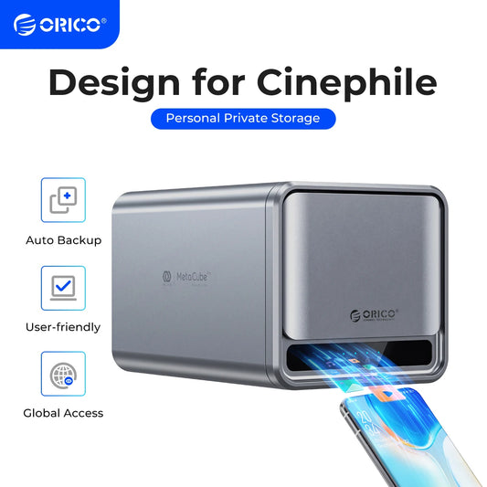 Orico 2-bay NAS from BackupMyFilesNow.com with remote access, automatic backup, data sharing, and intelligent file classification.