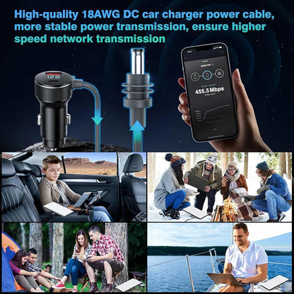 High quality Starlink DC power adapter cable in multiple lengths, compatible with Starlink Mini, shown in black.