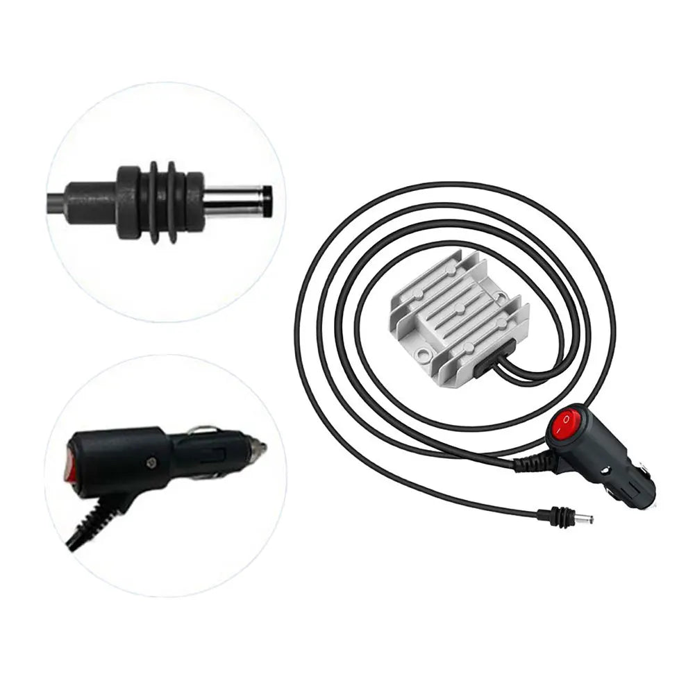 BackupMyFilesNow 12V/24V to 30V car step-up converter for Starlink, 3.5A power boost, with mini power cord accessories.