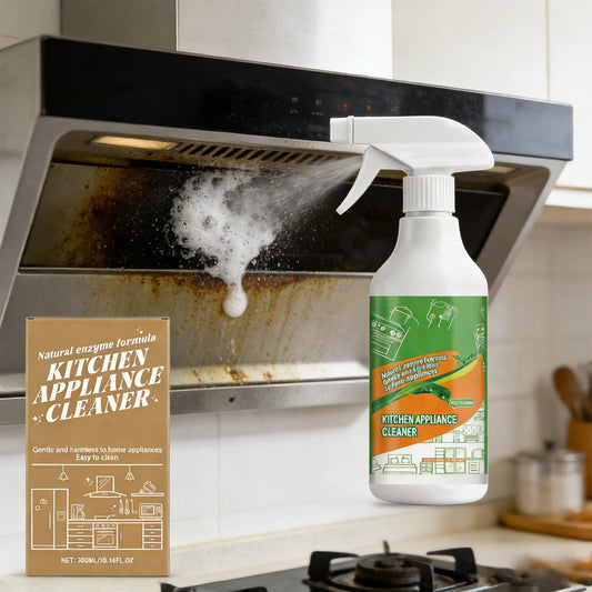 BackupMyFilesNow® 300ml multi-purpose kitchen degreaser spray with two bottles, designed to remove grease from ovens, stoves, and rangehoods.
