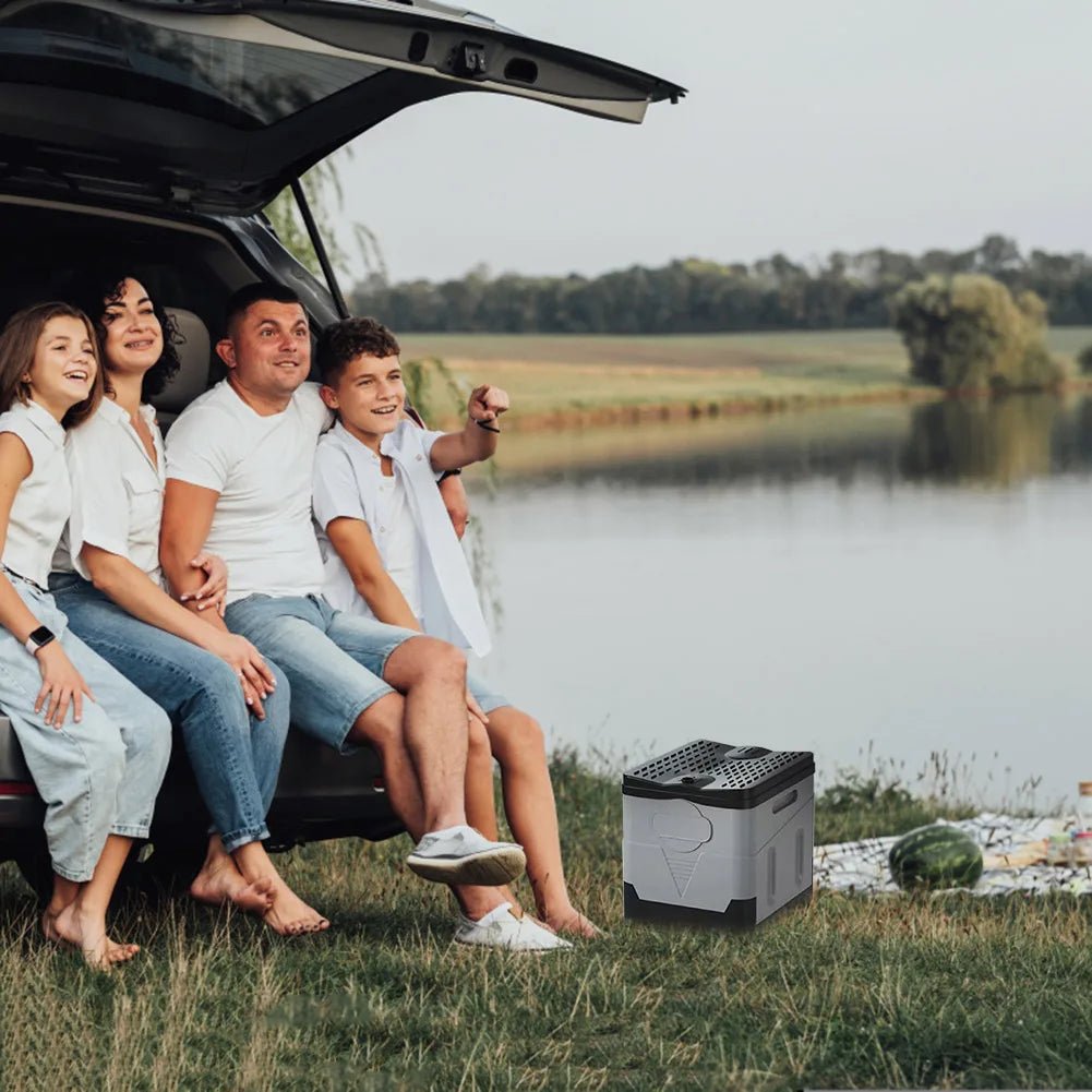 Portable car toilet bucket with 1-8 roll capacity, folding design, ideal for outdoor camping, travel, and emergency use for adults.