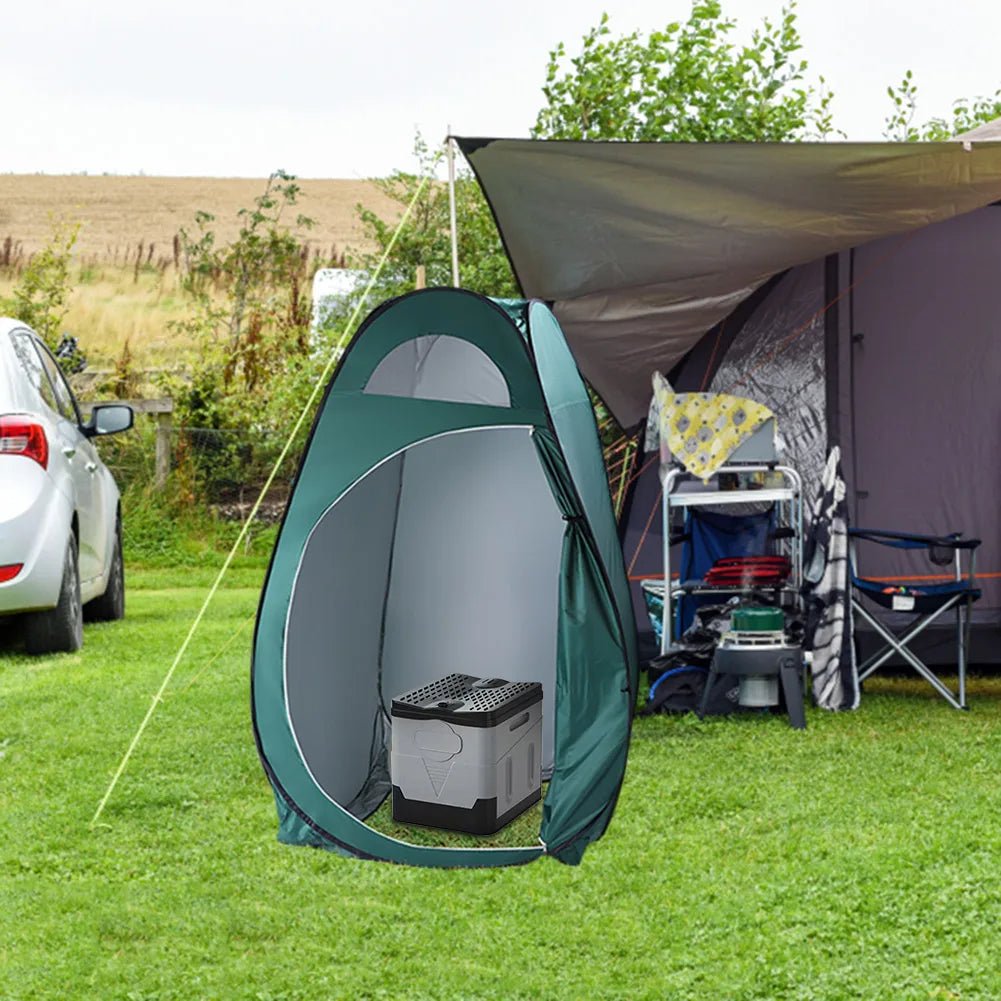 Portable car toilet bucket with 1-8 roll capacity, folding design, suitable for outdoor camping, travel, and emergency use.