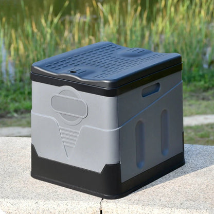 Portable car toilet bucket and trash can for travel, camping, and outdoor use, with folding design for emergencies and self-driving trips.