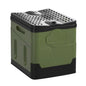 Portable car toilet bucket trash can from BACKUPMYFILESNOW.COM®, foldable design for outdoor camping, travel, and emergency use for adults.