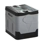Portable car toilet and trash can by BACKUPMYFILESNOW.COM®, foldable design ideal for outdoor camping and travel emergencies.