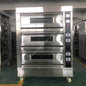 Electric commercial bakery oven with three layers, six plates, large capacity for baking pizza, bread, and cakes.
