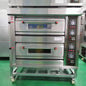Electric commercial oven with three layers and six plates, used for baking pizza, bread, and cakes in bakery settings.