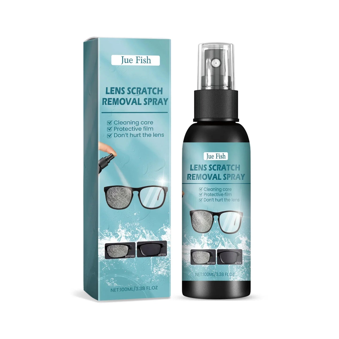 BackupMyFilesNow® glasses cleaning solution spray, 200ml and 100ml bottles, for cleaning glasses and eye lenses at all ages.
