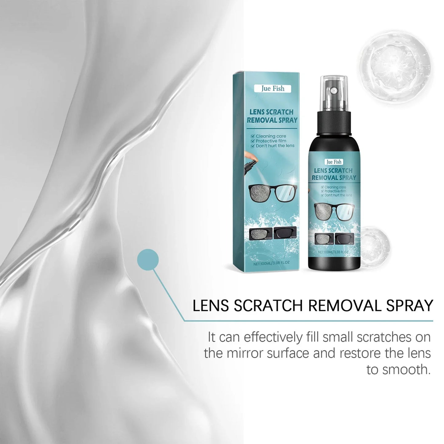 BackupMyFilesNow® glass cleaning solution spray for eyeglasses and contact lenses, suitable for all ages, 200ml and 100ml bottles.