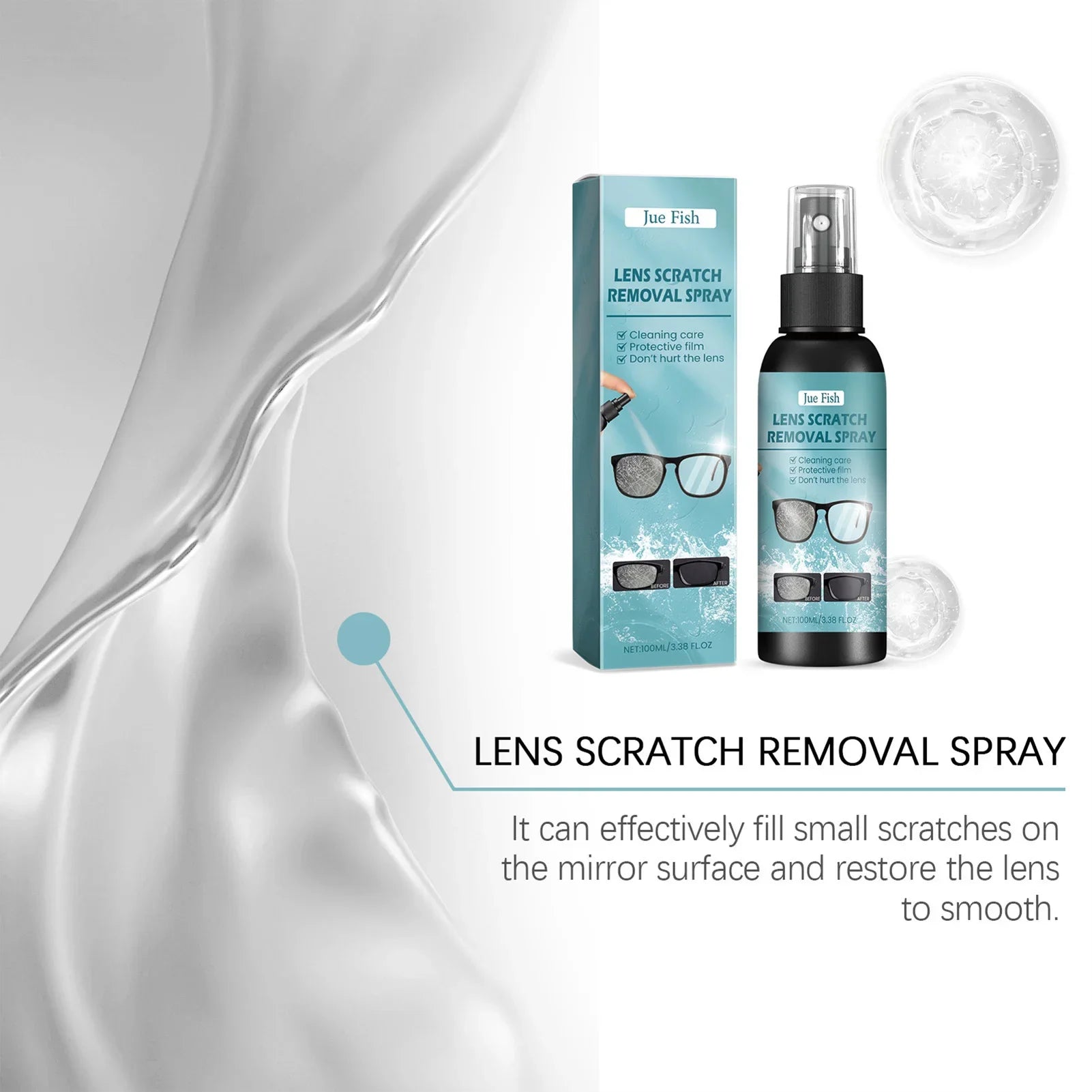 BackupMyFilesNow® glass cleaning solution spray for eyeglasses and contact lenses, suitable for all ages, 200ml and 100ml bottles.