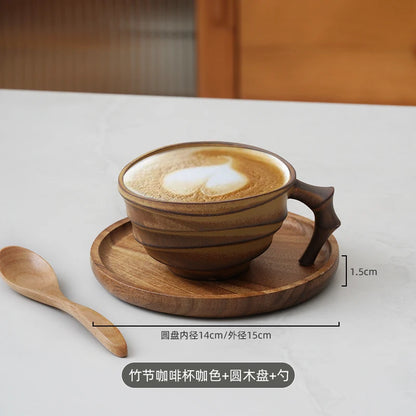 Vintage bamboo ceramic coffee mug by BackupMyFilesNow.com, high-end Japanese-style creative 200ml niche ceramic cup