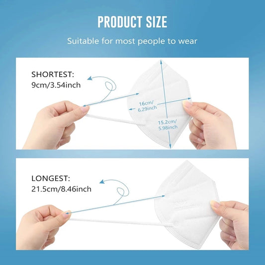 Black KN95 FFP2 face masks, CE certified, 5-layer non-woven adult reusable masks, 10-200 pack for protection and safety.