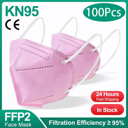 Black KN95 FFP2 face masks with 5-layer non-woven fabric, CE certified, reusable adult masks, 10 to 200 pack from BackupMyFilesNow.com