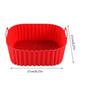 Square silicone air fryer basket and baking mold for oven, BBQ, and kitchen cooking, reusable food-safe pastry and bakeware tool.