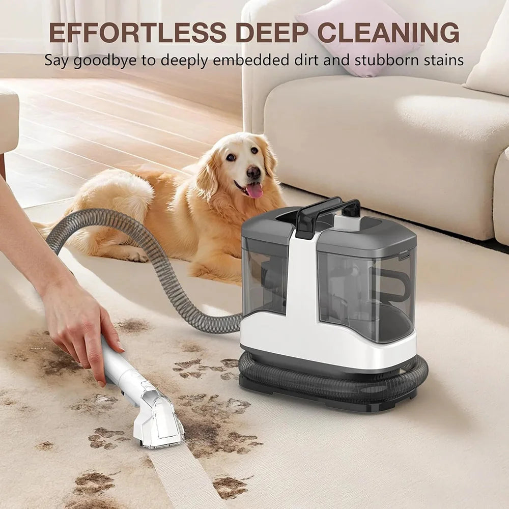 BackupMyFilesNow® 2026 professional small wet and dry vacuum cleaner for sofas, carpets, upholstery, and fabric spot cleaning.
