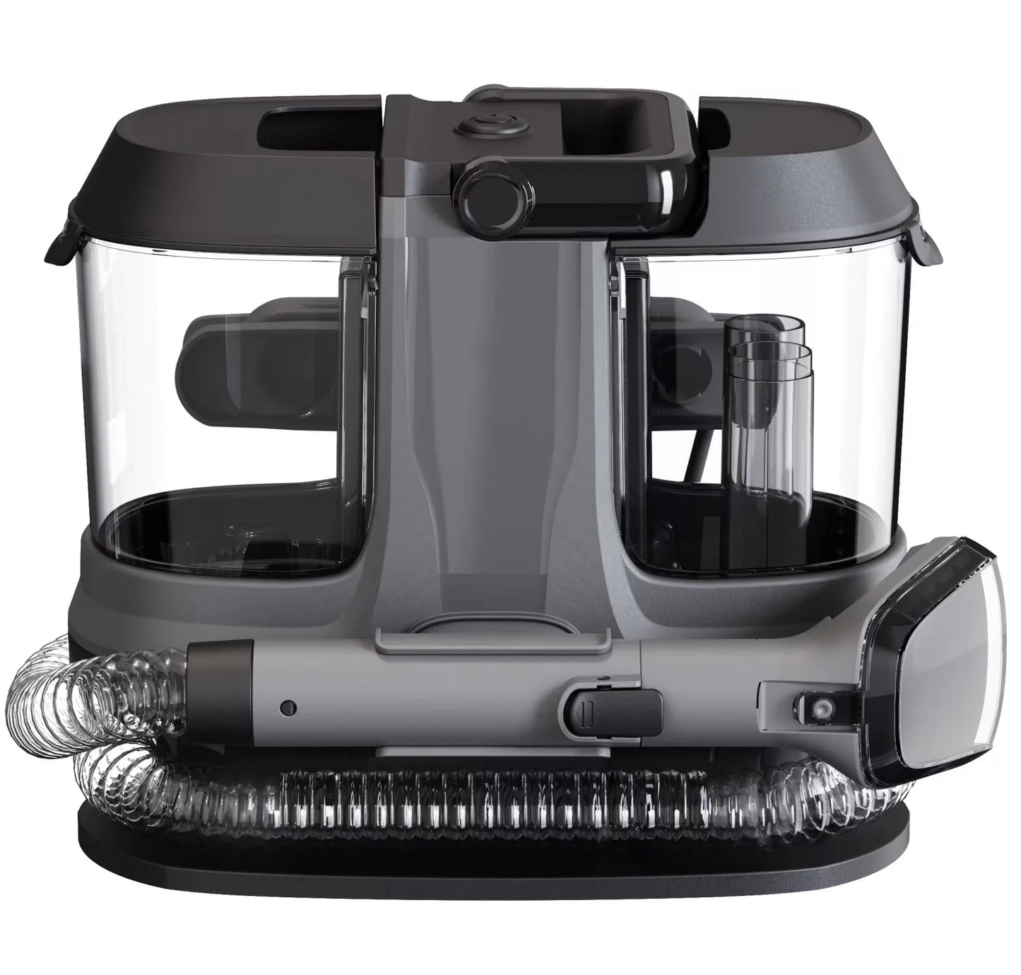 Electric wet and dry carpet cleaner by BACKUPMYFILESNOW.COM, with removable water tank, bagless design for home, hotel, car, and RV use.