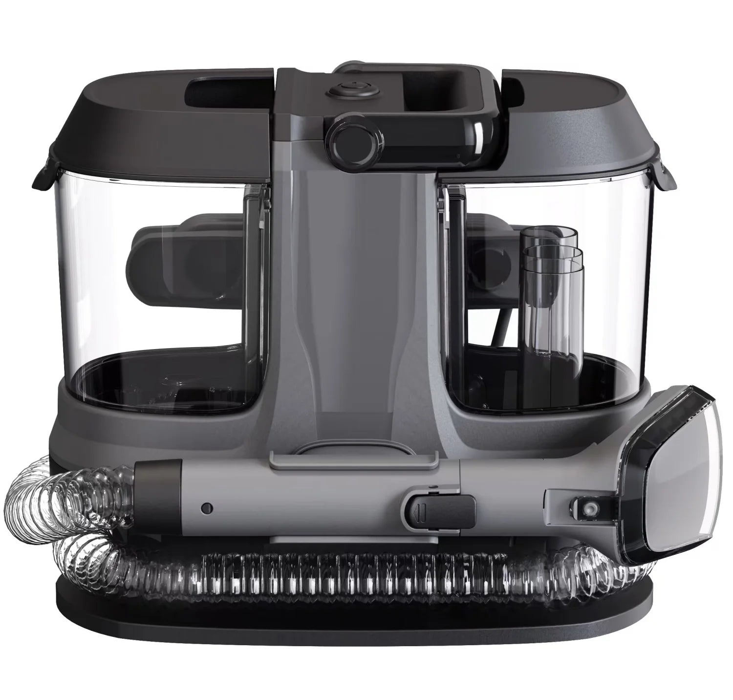 Electric wet and dry carpet cleaner by BACKUPMYFILESNOW.COM, with removable water tank, bagless design for home, hotel, car, and RV use.