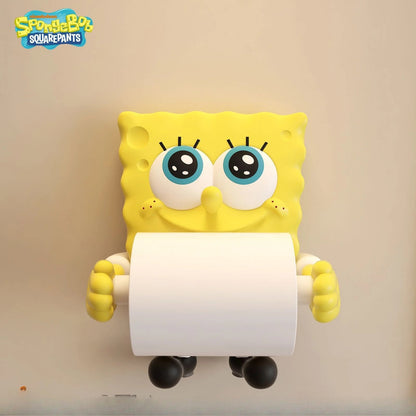 Cartoon-themed sponge coreless toilet paper roll holder and kitchen paper towel dispenser with personalized decorative design.