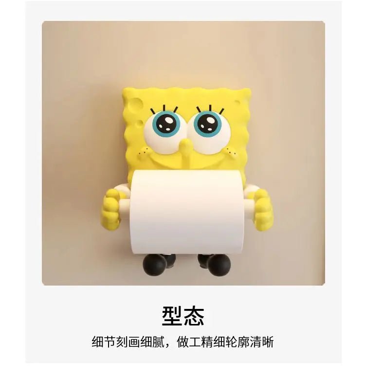 BackupMyFilesNow.com® Sponge coreless toilet paper roll holder with decorative cartoon design for bathroom or kitchen use.