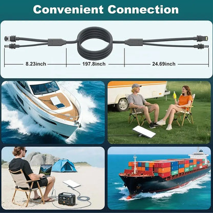 Starlink Mini 2 23m/30m power cable with DC, USB-C, and RJ45 Ethernet for stable wired internet connection.