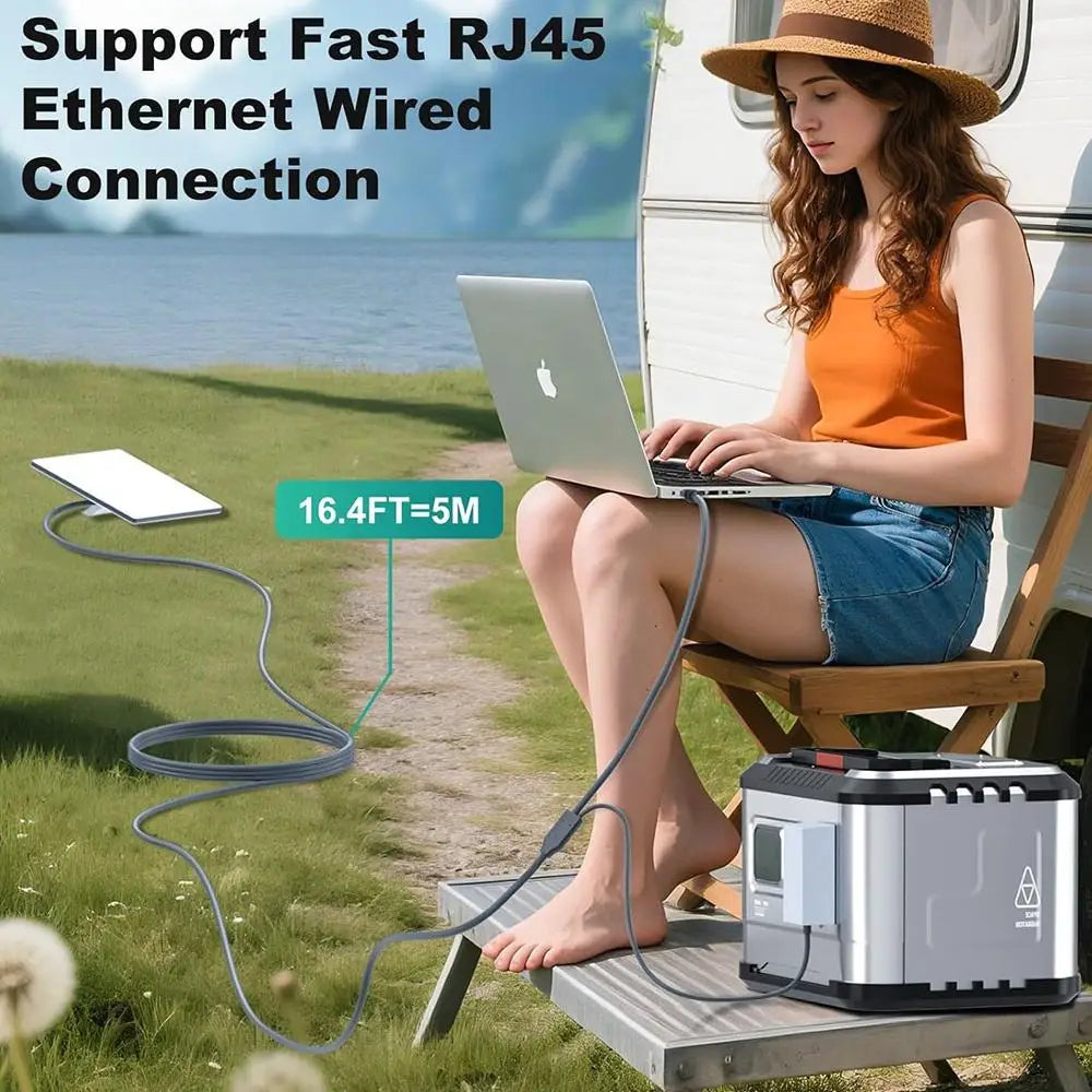 Starlink Mini 2 1-in-1 power cable with DC, USB-C, RJ45 Ethernet for stable, fast wired network connection by BACKUPMYFILESNOW.COM®