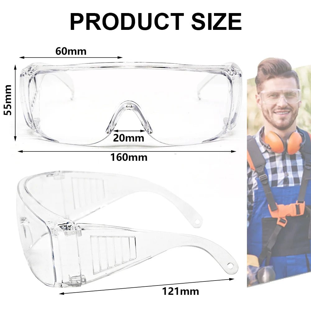 BackupMyFilesNow® safety goggles with clear lenses, anti-splash, dustproof work glasses for laboratory and labor protection.
